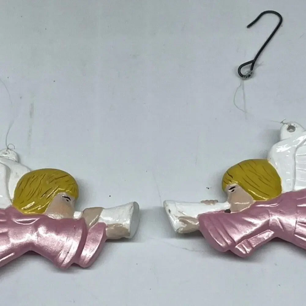 Hand Painted‎ Ceramic Christmas Ornaments Vintage Mixed LOT of 10